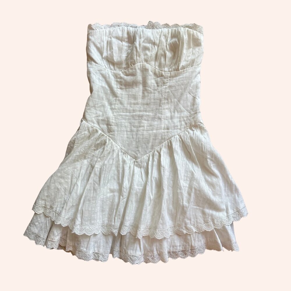Hello Molly Strapless Mini Dress White